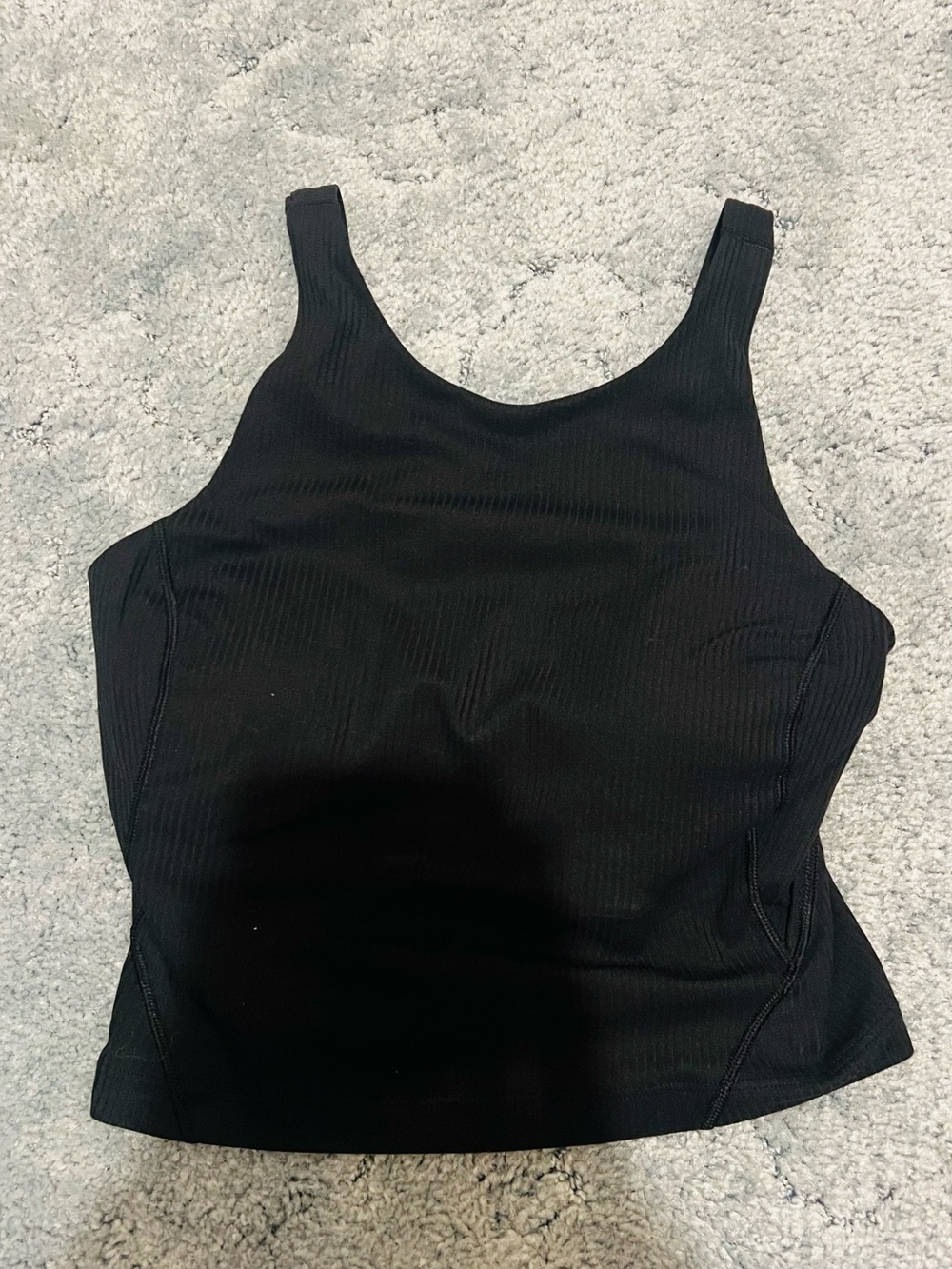 lululemon athletica Black Ribbed Scoop Tank